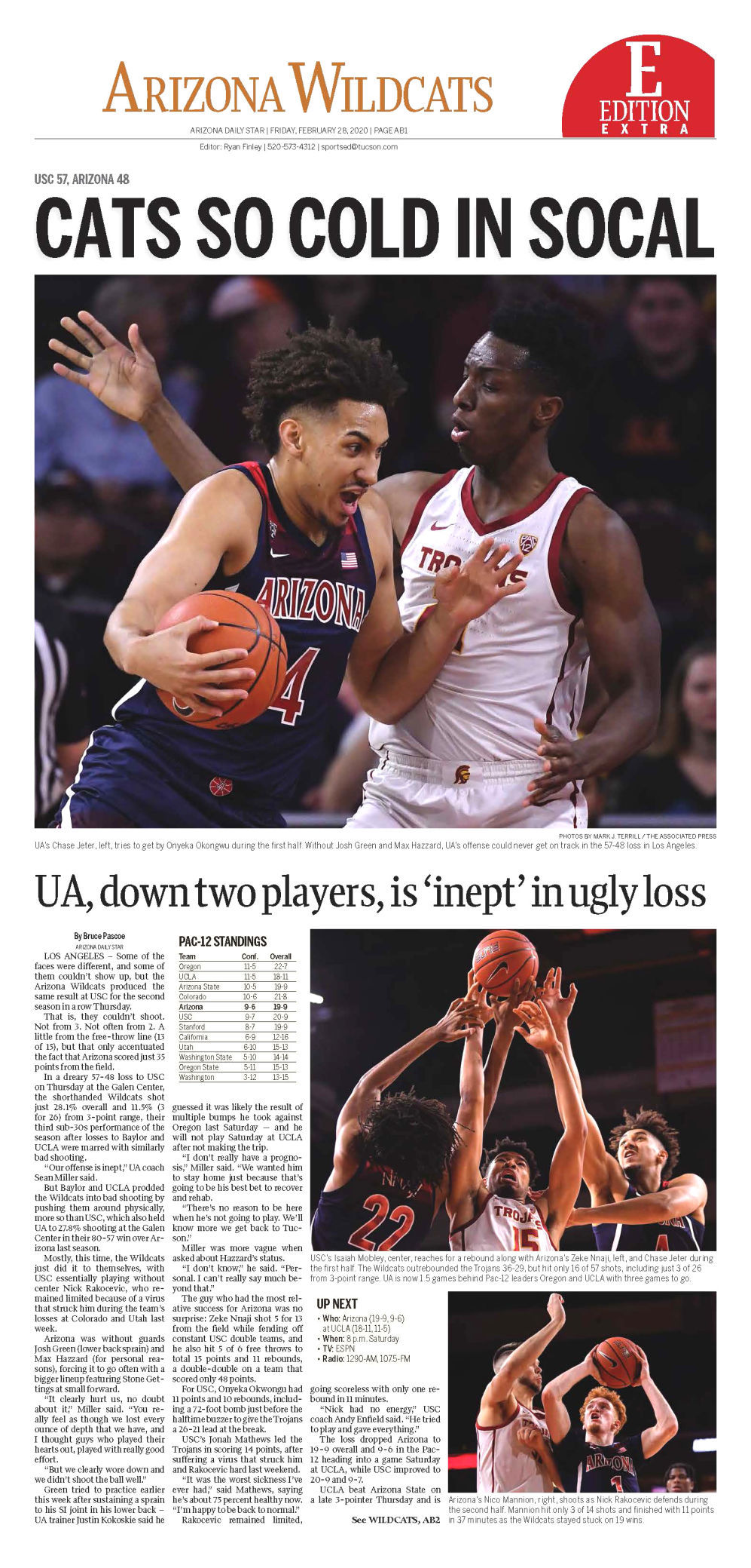 University of Arizona basketball covers, 2020, USC 2